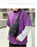 Yerchic Small Sling Bag Crossbody Shoulder Bag for Men Women Lightweight One Strap Backpack Casual Daypack for Daily Travel Outdoor, Black,5811 - Image 4